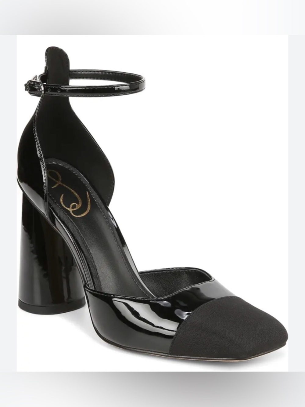 Sam Edelman Cristine ankle strap block heel in black - Picture 5 of 5